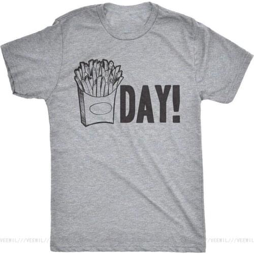 Mens Fry Day Friday T Shirt Funny Fast Food French Fry Weekend TGIF Tee Heather Summer O Neck Tops