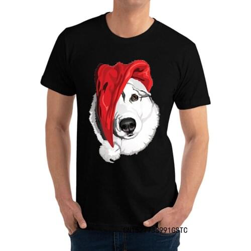 Husky Christmas Shirt Cotton Fabric Casual Tees Designer Short Sleeve Men Top T-shirts Funny Mother Day Tee-Shirt Crewneck