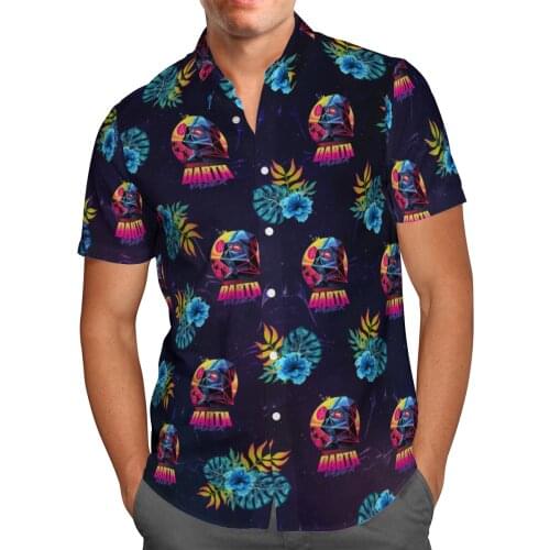 Anime Darth 3D Beach Hawaiian 2021 Summer Mens Shirt Short Sleeve Shirt Streetwear Oversized 5XL Camisa Social Chemise Homme-89