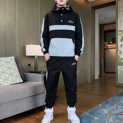 2020 New Autumn Men Set Hooded Jacket + Pants Male Tracksuit Sporting Sweat Suits Mens Sportswear Sets