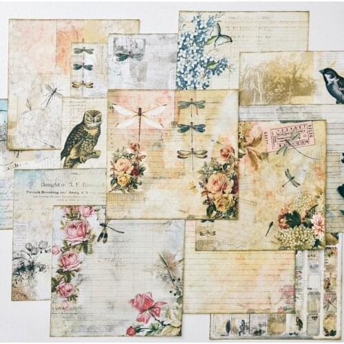 YPP CRAFT Vintage Birds Material Paper Set for Scrapbooking DIY Projects/Photo Album/Card Making Crafts