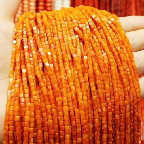 Small square Coral loose beads 3mm*2mm DIY jewelry for necklace or earrings new fashion