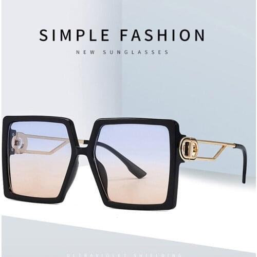 Driving Glasses Women Oversized Square Frame Letter D Sunglasses Vintage D shape Oversized Frame Popular Fashion Glasses