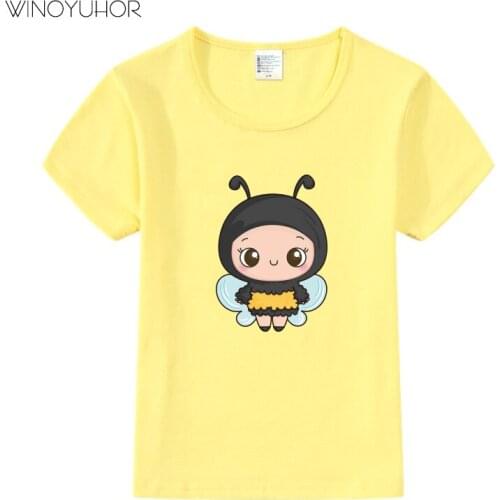 Baby Girls Clothes Kid Cute Bee Printed Cotton T Shirts Boys Clothes Children Short Sleeve T-Shirts Honeybee Infant Tee Tops