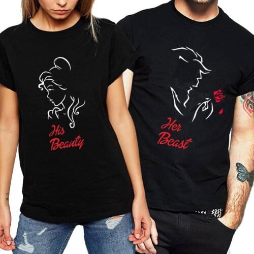 Couple T Shirt for Lovers Women Print Beautiful Girl T-shirt Cotton Summer Couple Clothes Short Sleeve O Neck T-shirt