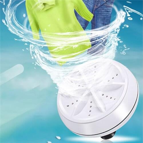 Mini Washing Machine Portable Turbo Removes Dirt Washer Ultrasonic Rotating Washer with USB Cable for Travel Home Business Trip