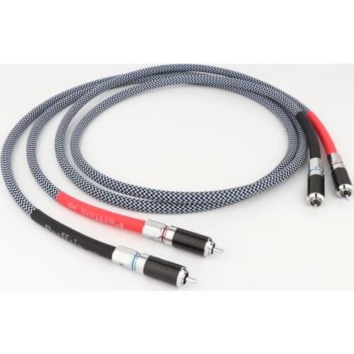 Preffair X404 Silver Plated Audio Signal Cable With Rhodium Plated RCA To RCA For Amplifiers