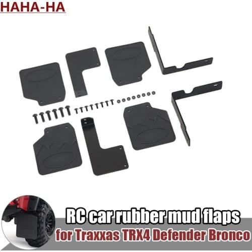 1 Set TRX4 Fender Rubber Front & Rear Mud Flaps with Mounting Base for 1/10 RC Crawler Car Traxxas TRX4 Defender Bronco