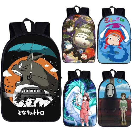 Anime Totoro / Ponyo Backpack for Teenager Boys Girls Children School Bags Kids Travel Bag Bookbag Student School Backpacks Gift