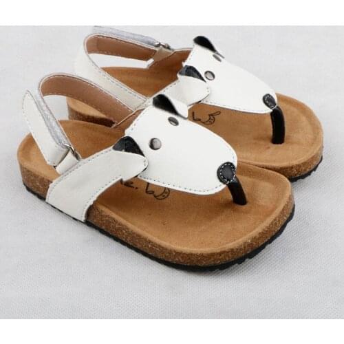 Summer Kids Sandals Fashion Comfortable Girls Flip Flops Cork Boys Slippers For Children Barefoot Shoes White Dog Shoes Flats