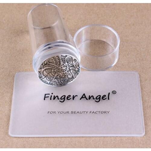 Nail Jelly Stamper Pure Transparent Head Nail Stamp Scraper Stamper Polish Stencils