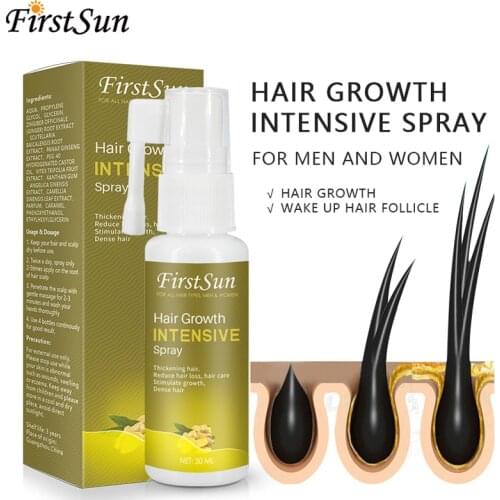 Firstsun Ginger Hair Growth Intensive Spray 30ML Anti Hair loss Products For Men and Women Fast Sunburst Hair Regrowth Essence