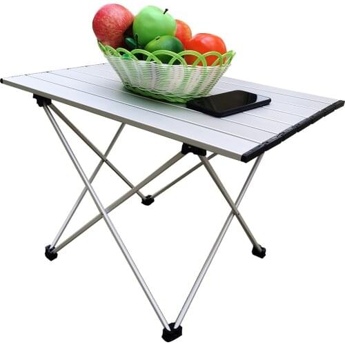 Ultralight Portable Outdoor Aluminum Alloy Silver Folding Table