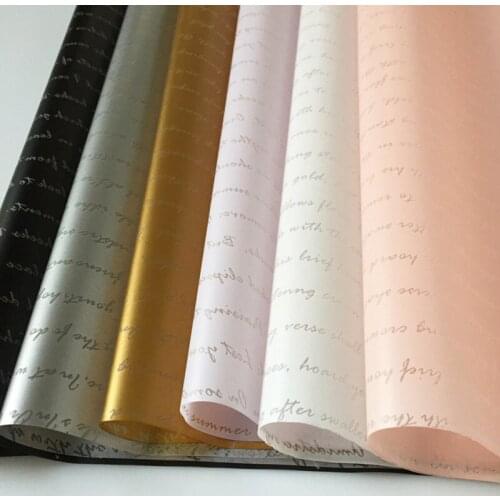 20 Sheets English Letters Flower Wrapping Paper 58*58cm Waterproof Floral Packaging Craft Papers Gift Wrapping Supply