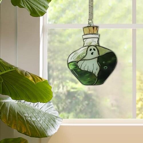 Ghost Stained Acrylic Window Hangings Decor Garden Decoration Pendant Wind Chimes Ard Home Wall Hanging Pendant Ornament