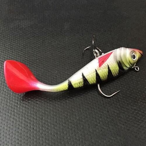 High Quality Soft Lead Tiger Stripes Fish Bait Hook T Shape Tail Fishing Bait Lures with Hooks 11cm/19.4g