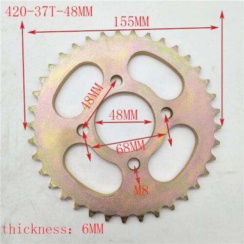 Rear Sprocket 420 37T 48mm 37 Tooth Chain For Chinese ATV Quad Pit Dirt Bike Motorcycle Motor Moped free shipping