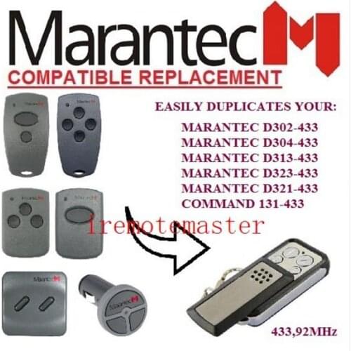 MARANTEC D302,D304,D313,D323,D321,Command 131 replacement remote control 433mhz beautiful