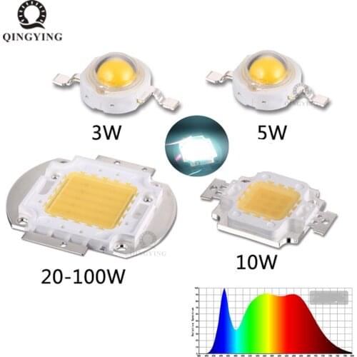 1W 3W 5W 10W 20W 30W 50W 100W LED Grow Light Chip COB Full Spectrum 400-840nm For Indoor Plant Vegetable Flower Seeding Growing