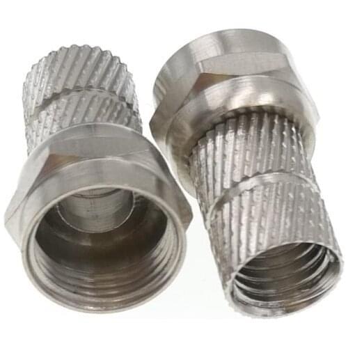 10 X COAXIAL F PLUGS SCREW TYPE/ TWIST-ON RG6 COAX CABLE ADAPTORS/ CONNECTORS