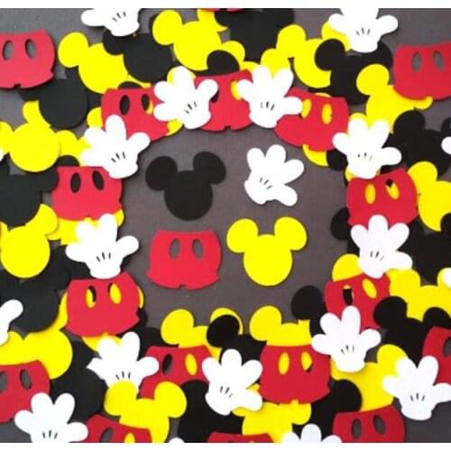100Pcs Mickey Mouse Party Paper ConfettisDecoration Baby Shower Wedding Engagement Decorations Boy Girl Birthday Party Supplies