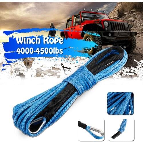 15m 7700LBs winch rope string cable, sheathed synthetic traction rope car washing maintenance linefor ATV UTV Off-Road