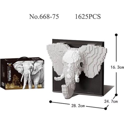1625PCS DIY Animal Elephant Mural Home Decoration Building Blocks Wild Animals 3D Model Building Blocks Childrens Toys Gifts