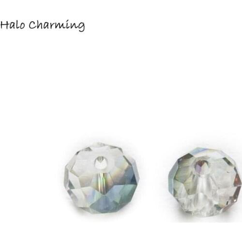 50pcs Plating Faceted Crystal Glass Loose Spacer Beads Jewelry Making Sewing Handmade Shoes Bags Clothing Headwear Garment 4-8mm