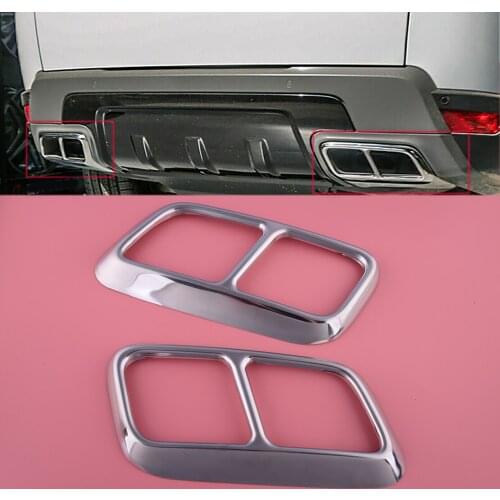 CITALL Stainless Steel 1 Pair Exhaust Tail Pipe Trim Cover Frame Fit For Land Rover Range Rover Sport 2018-2019