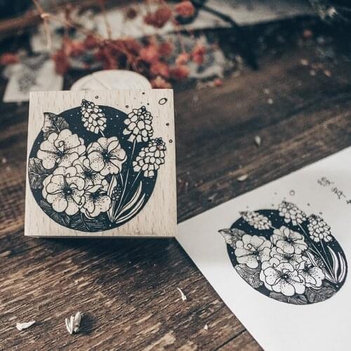 Lotus Butterfly Flower Drawing Sketch Wood Stamp DIY Wooden Seal Letters Diary Hand Account Invitation Card Decor Birthday Gift