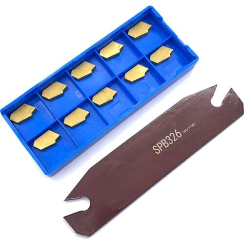 1PC SPB26-3 Parting Grooving Cut-Off Blade Tool Holder + 10pcs SP300 Cut-Off Carbide Inserts