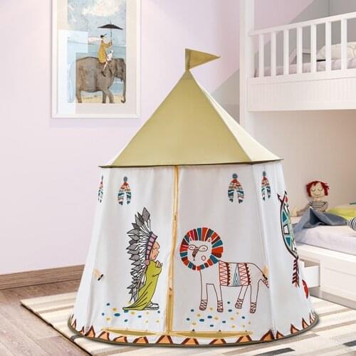 Portable Child Teepee Princess Castle Kids Playhouse Folding Children Toys Play Tents for Baby Birthday Christmas Gift