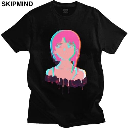 Serial Experiments Lain T-Shirt Men Cotton T Shirt Glitch Iwakura Manga Weeb Girl Sci Fi Japanese Anime Short Sleeve Tee Tops