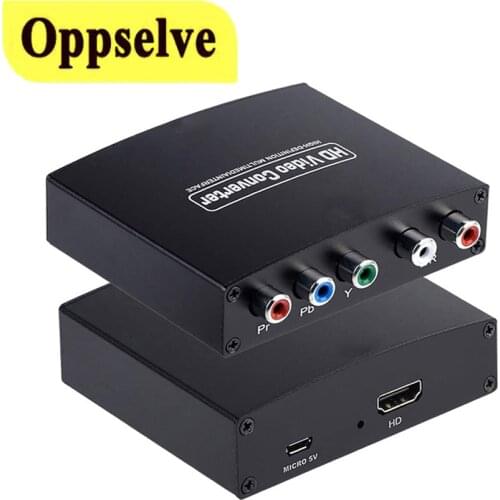 HDMI-compatible to R/L Video Audio Converter RGB Component 5 RCA YPBPR Video + R/L Audio Connector Adapter for HDTV Projector