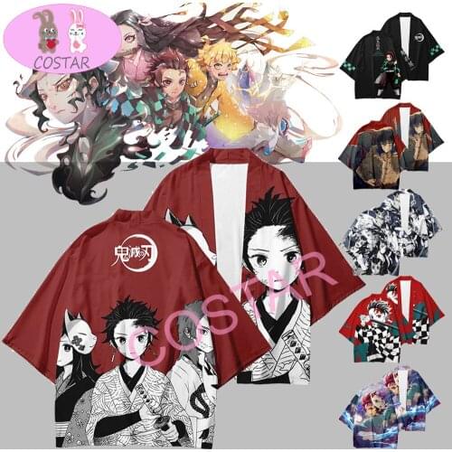 COSTAR Anime Demon Slayer Tanjirou Nezuko Zenitsu Giyuu Shinobu Inosuke Tsugikuni Yoriichi Kisatsutai Kimono Cloak