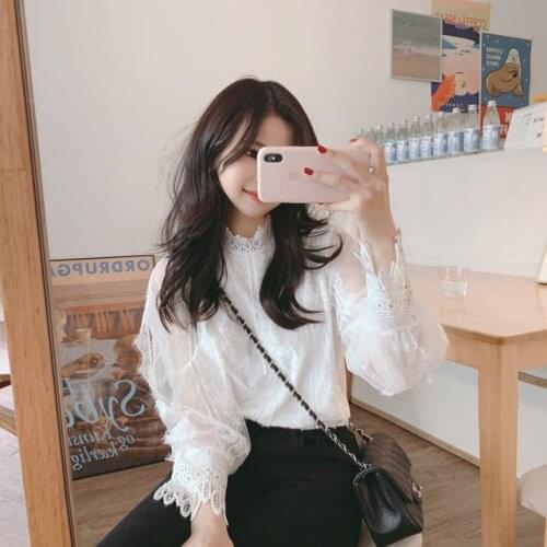 Embroidery Lace Shirt Spring femme Casual white Tops Women Long sleeve Girls Blouse Plus Size Women Blouses femme