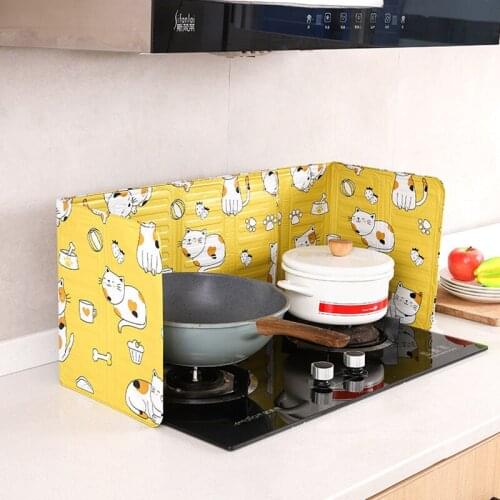 Kitchen Aluminum Foil Oil Baffle Oil Splatter Screen Cooking Heat Insulating Oil-Proof Splash Protection Screen Kitchen Gadgets