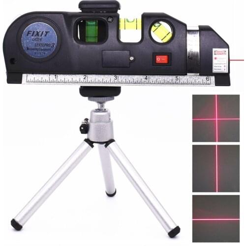Laser Level Vertical Measure Tape Horizontal Lasers Adjusted Multifunctional Standard Ruler Cross Lines Instrument with Tripod