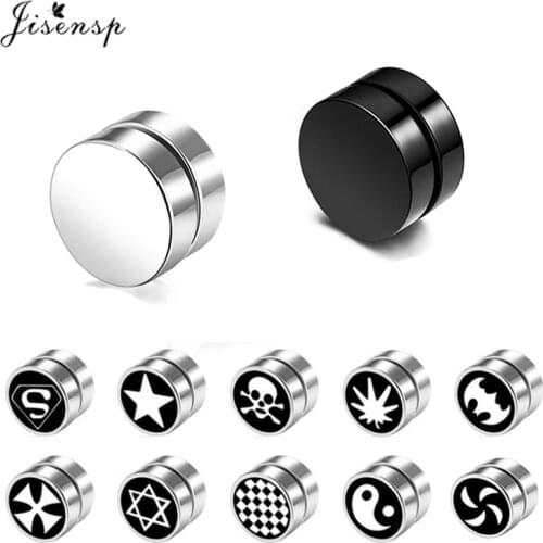 1pc Strong Magnet Magnetic Round Ear Studs Mens Fake Clips Non Piercing Earrings for Boyfriend Girlfriend Fake Piercing Jewelry