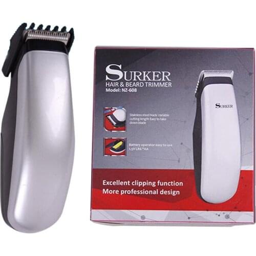 Surker NZ-608 Mini Hair Trimmer Electric Hair Clipper Cutter Battery Machine Men Beard Barber Razor For Men Style Cutting Tools