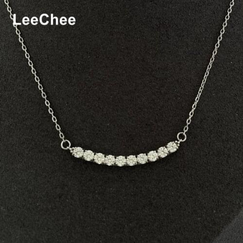 Moissanite Necklace 0.1CT 3MM 10 Pieces Lab Diamond Fine Jewlery for Women Engagement Gift Real 925 Sterling Silver Test Passed