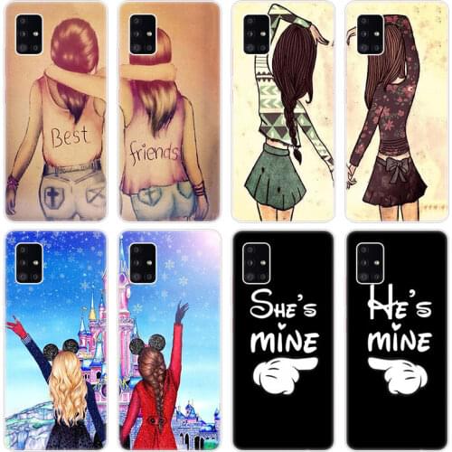 Best Friends Forever Together Soft Case for Samsung Galaxy A12 A02 A03S A21S A22 A32 A52 A72 A82 S21 Plus FE Ultra M02 M12 Cover