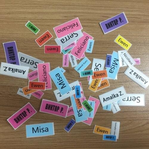 S/M/L Size Name Stickers Personalized Labels Waterproof Customize Stationery Water Bottle Lunch Box Pencil Tag Decal Sticker