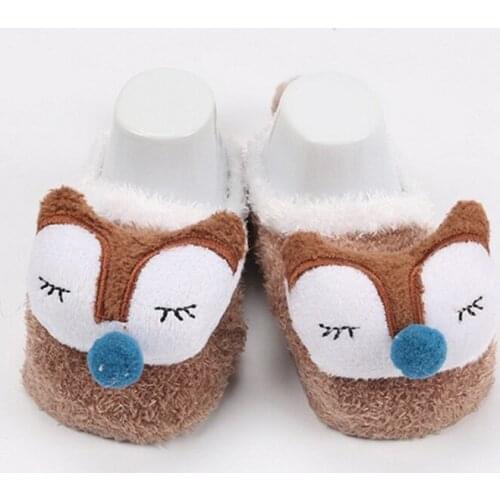 GZhilovingL Autumn Winter Baby Warm Fleece Socks For Kids Newborn Boys Girls Cute Animal Cartoon Anti slip Floor Socks Shoes
