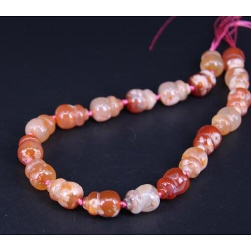 New!!! 19PCS/strand Natural Red Sakura Stone Gems Gourd Shape Nugget Loose Beads,Cherry Blossom Agates Pendants Jewelry Making