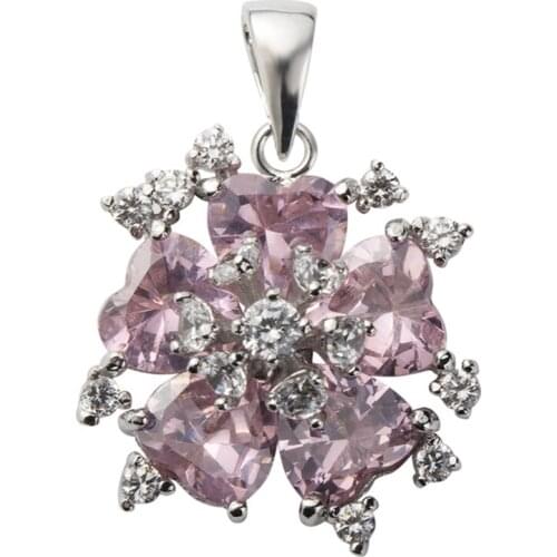 Fleure Esme Engagement wedding pendants for jewelry Noble women Pink Purple Cubic Zirconia Accessories Rhodium Plated R508 R511