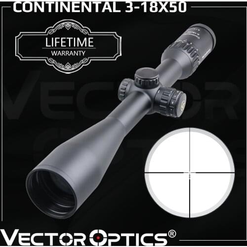 Vector Optics Continental 3-18x50 Hunting Riflescope Sniper Rifle Scope 1/4 MOA 90% Light Shock Proof Tested on .338 Lapua Mag