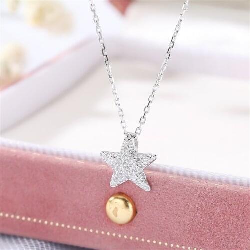 MYC1 Diamond Star Pendant Necklace for Women Silver 925 Jewelry Neckalces