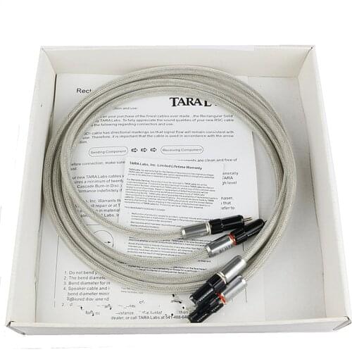 Pair Tara Labs Prime M2 A-OF8N copper braided shield interconnect cable with RCA plug connector