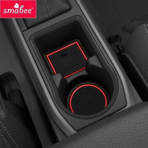 Smabee Anti-Slip Gate Slot Mat for Toyota Tacoma 2016 2017 2018 2019 Interior Accessories Rubber Non-Slip Cup Holders Coaster